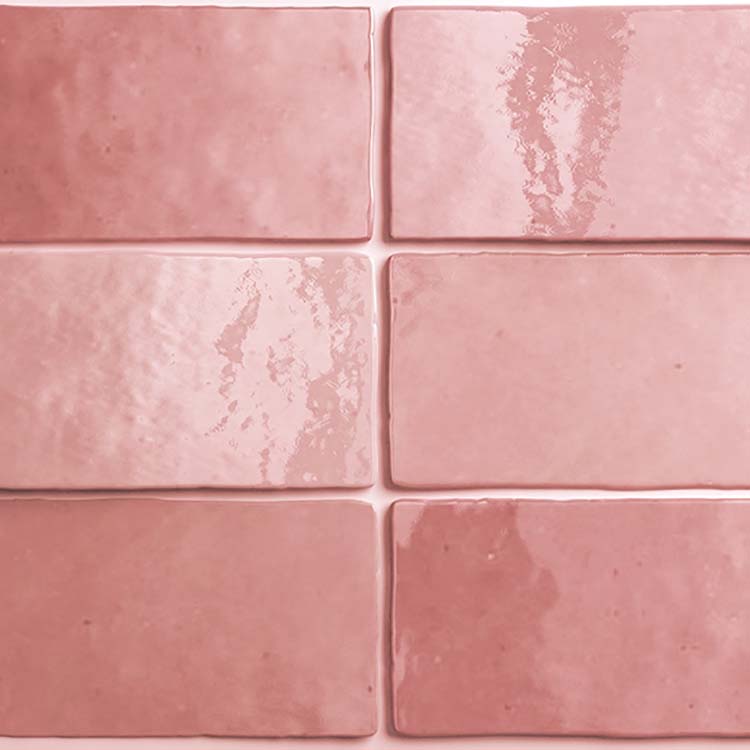 Wandtegel Alisa glanzend rose 6,5x20cm