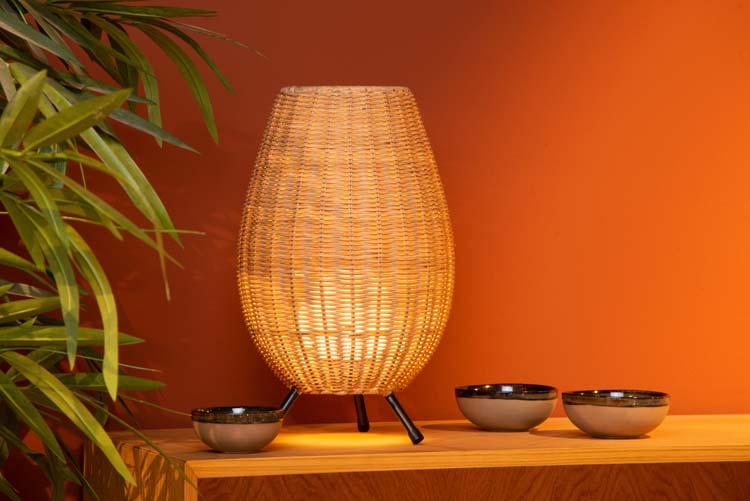 Lampe de table - Ø 22 cm - 1xG9 - Bois clair