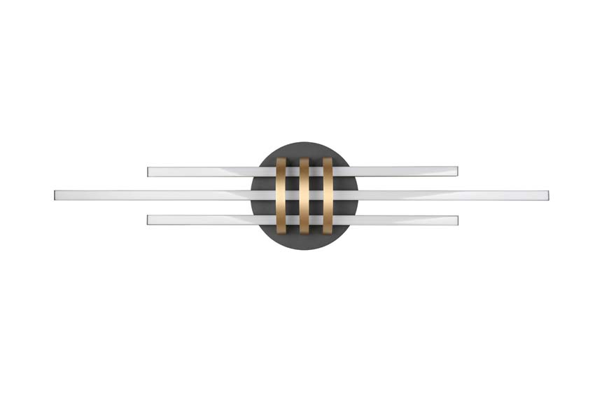 Plafondlamp - zwart/goud - 81x18x10,5cm - dimbaar - LED - 1x20W - 3000K