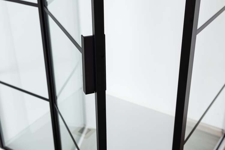 Douchedraaideur met vast deel Ulysses zwart 120x200cm