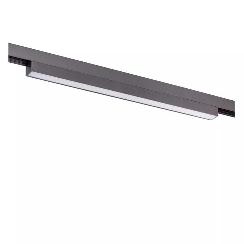 Lucide Premium Linial Glyx Railspot - Système de rails monophasé / Éclairage rail intelligent - 48V - 1xLED Dimmable - Mat Noir Chrome