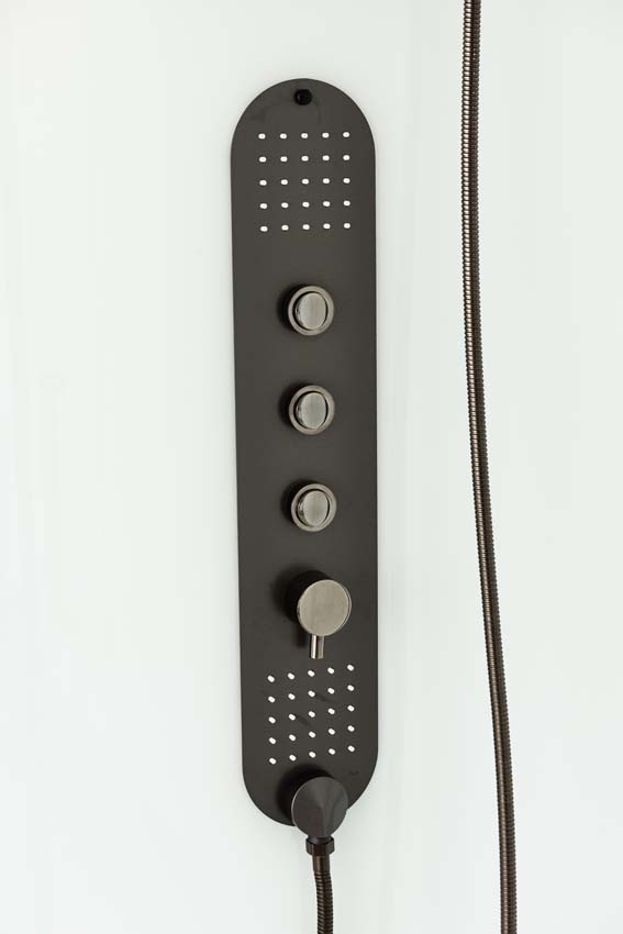 Cabine de douche Amani droite gunmetal porte coulissante 90x115x215cm