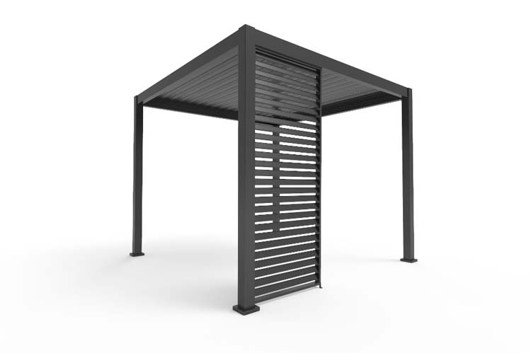 Panneau d'ambiance lamelles pour pergola anthracite 0,93x2,38m manuel