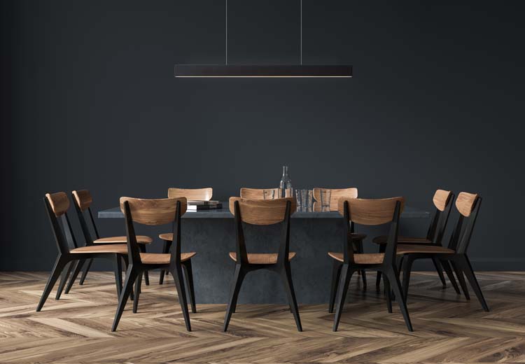 Suspension - noir - 119cm - LED - 36W - 2700K