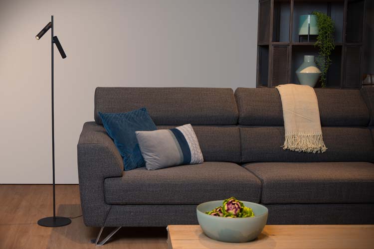 Lampadaire - noir - dimmable - LED - 2x4,5W - 3000K