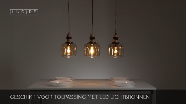 Lucide ILONA - Hanglamp - 3xE27 - Amber Lucide ILONA - Hanglamp - 3xE27 - Amber