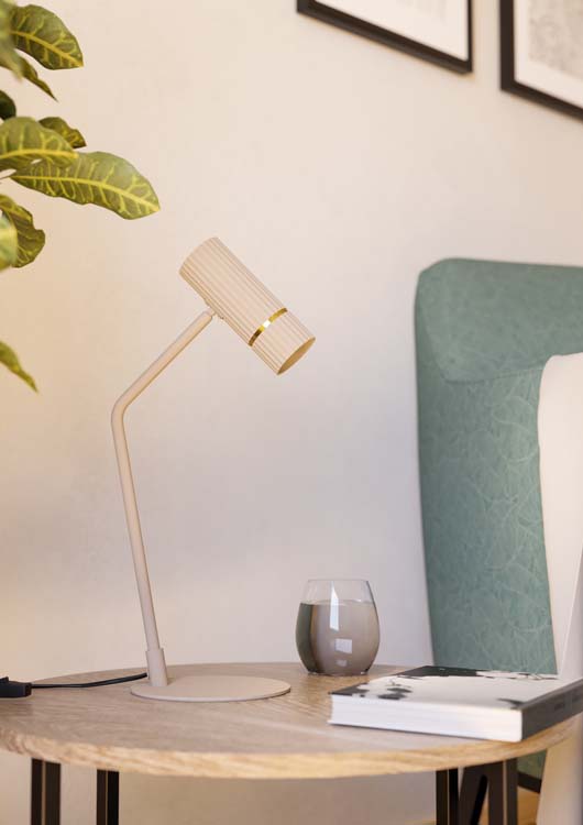 Tafellamp zand beige incl LED lamp 345 lumen
