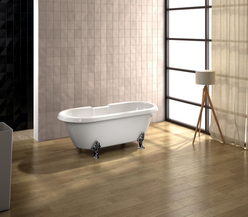 Vrijstaand bad Orion glanzend wit 176x80cm