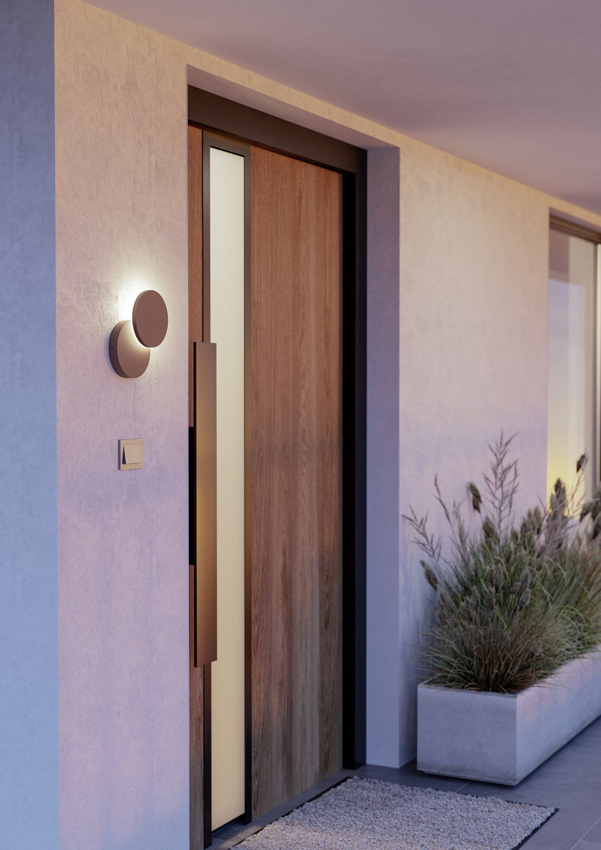 Applique murale - rouille - 14x14x4,7cm - LED - 1x8W - 2700/4000/6500K - 950lm - IP44 - rond
