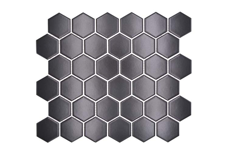 Mosaïque Hexagon noir brillant 32,5x28,1cm