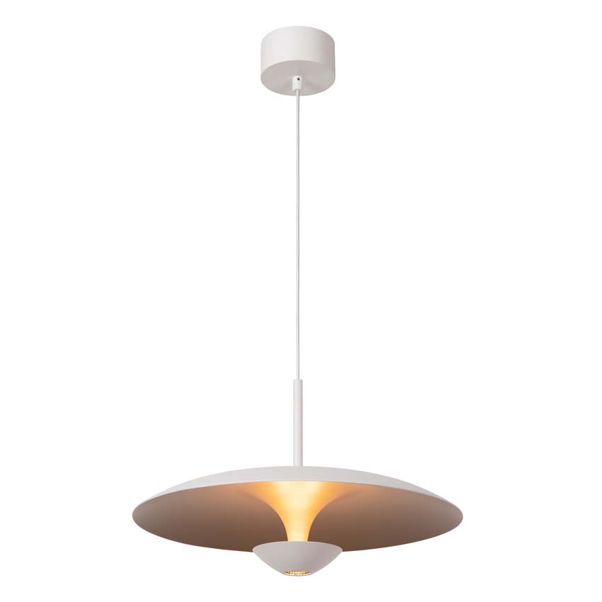 Lucide Premium Kenneth - Hanglamp - Ø40cm - LED Dimbaar - 1x12W 2700K - Wit