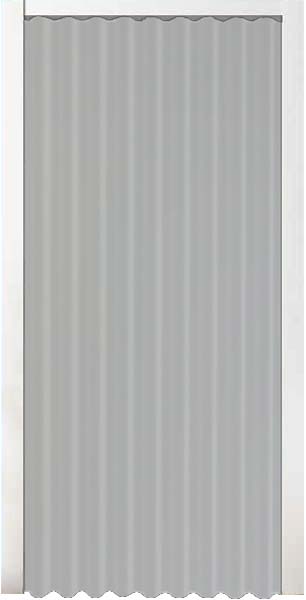 Vouwdeur licht grijs kunstleder op maat