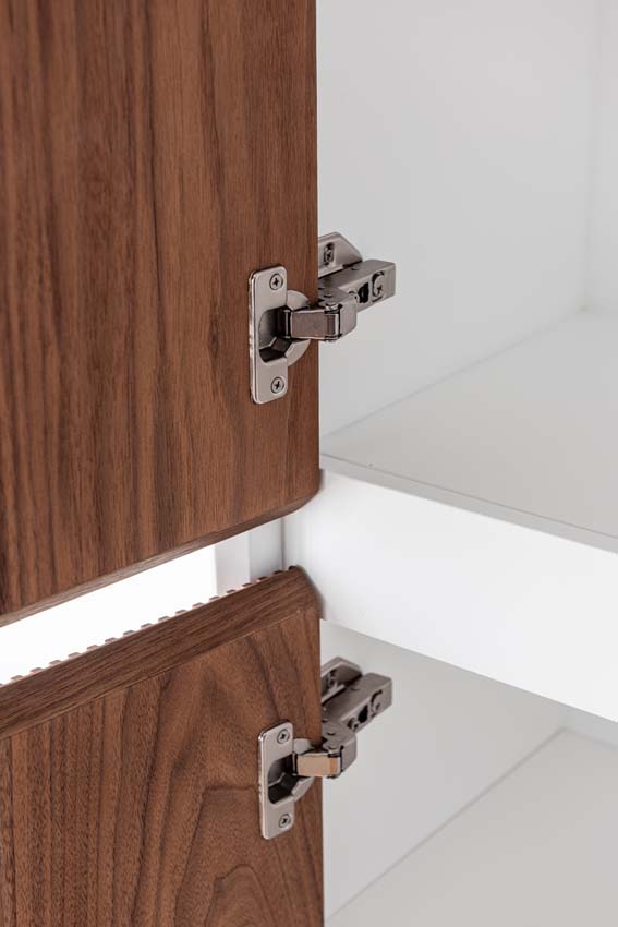 Armoire colonne Falk mat blanc/noyer suspendue 170x40x35cm