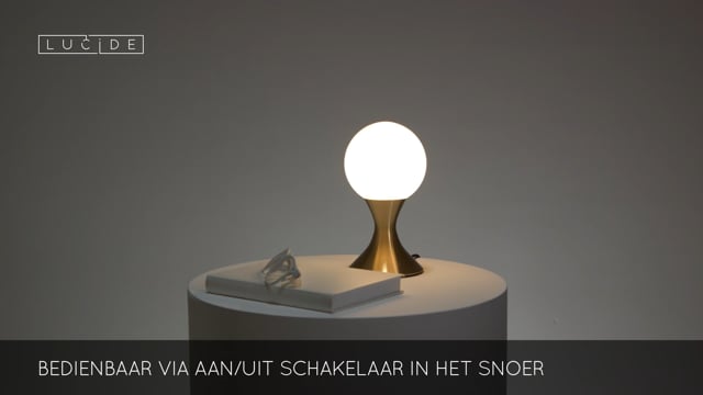 Lucide MOYA - Lampe de table - Ø 12 cm - 1xG9 - Or Mat / Laiton