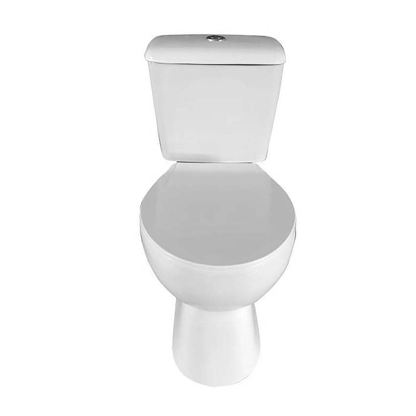 Staand toilet glanzend wit met dubbele spoeling en softclose inclusief WC-bril