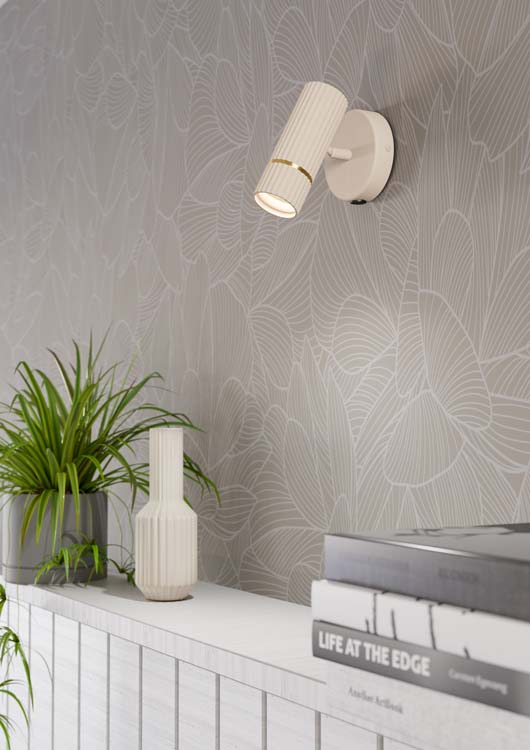 Wandlamp zand beige incl LED lamp 345 lumen