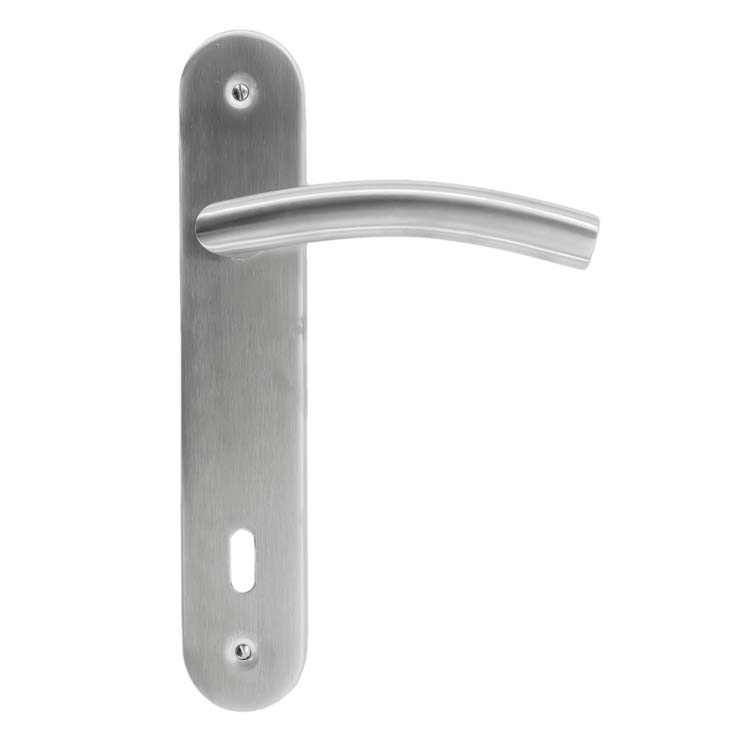Deurkruk pro bellagio 19mm inox plus plaat