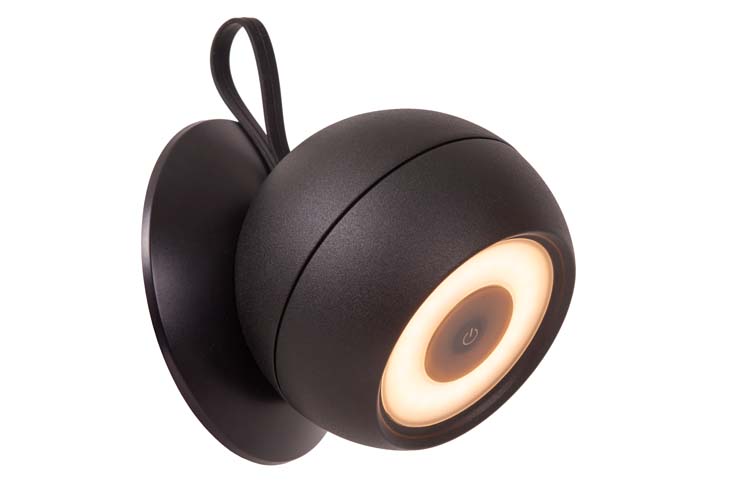 Applique intérieur/extérieur - noir - dimmable - LED 1x2W - 3000K - IP54 - magnétique - rechargeable
