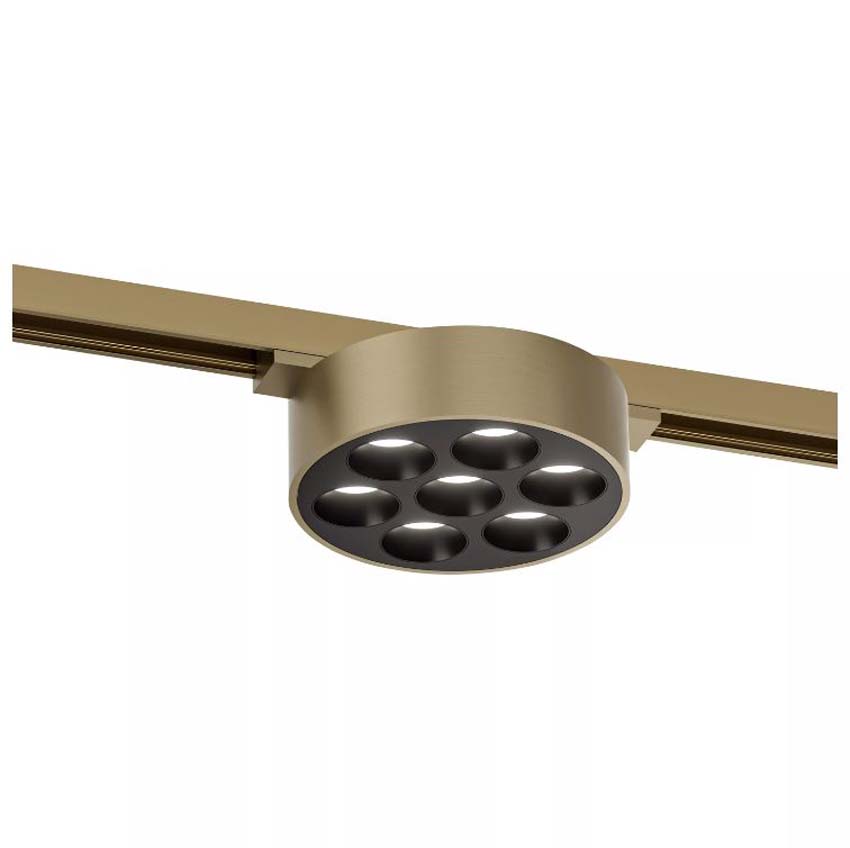 Lucide Premium Linial Xavi Railspot - Système de rails monophasé / Éclairage rail intelligent - 48V - 1xLED Dimmable - Champagne
