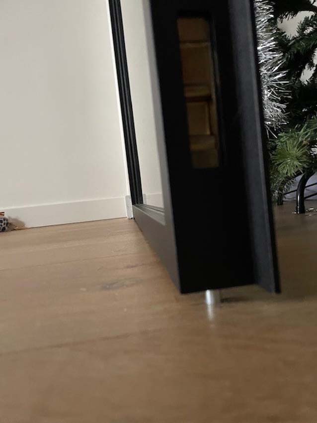 Porte intérieure double vitrée Luxe Dimaro Nero verre mat sur mesure noir poussant à gauche