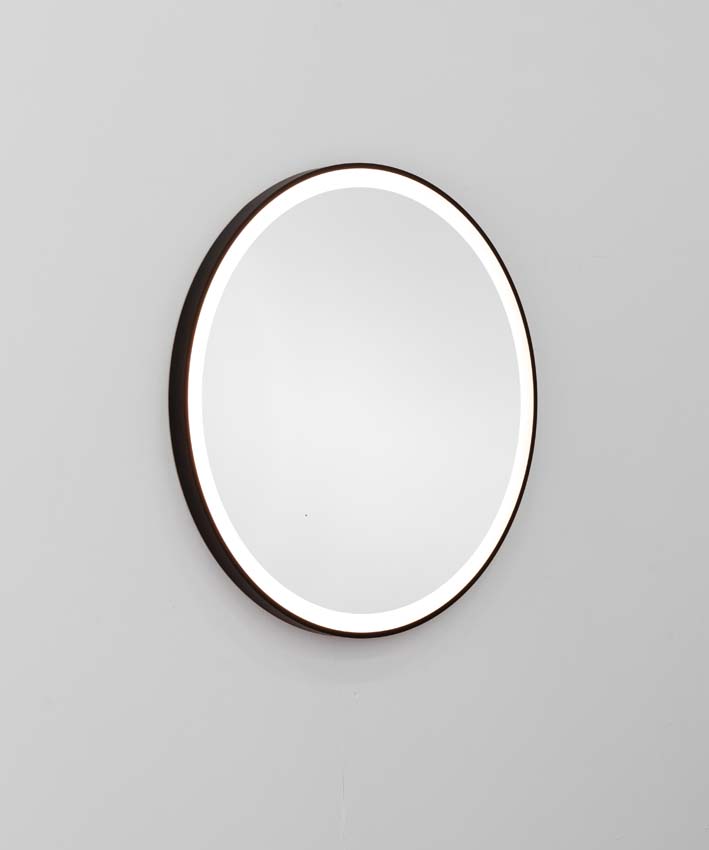 Spiegel Fergie rond LED + anti-condens zwart ?80cm