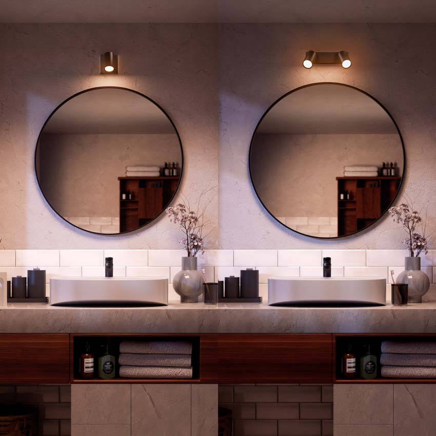 Spot plafond salle de bains noir 3 spot retangle IP44
