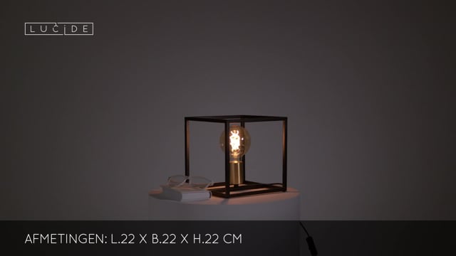 Tafellamp - 1xE27 - Zwart/messingkleur