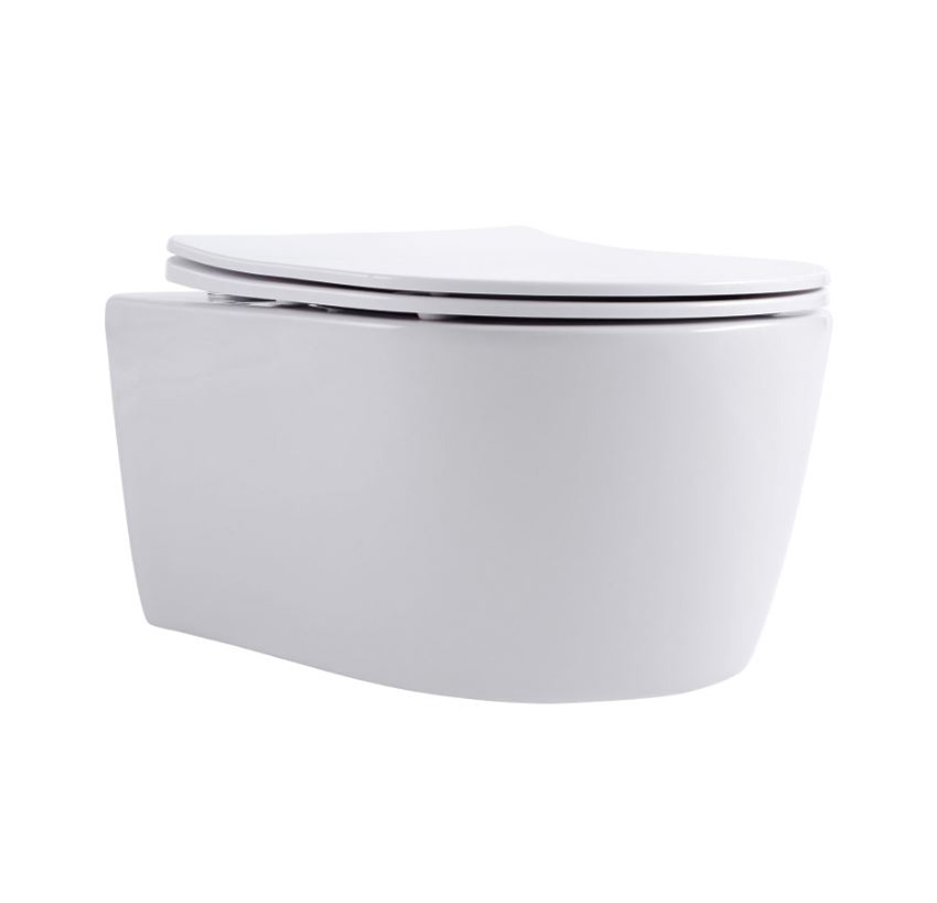 Hangtoilet Achilles rimless dual flush glanzend wit inclusief softclose WC-bril