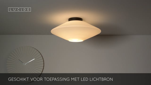 Lucide TREVOR - Plafonnier - Ø 42 cm - 1xE27 - Opalin