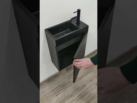 Toiletmeubel Dotan eik donker wast mat zwart Toiletmeubel Dotan eik donker wast mat zwart