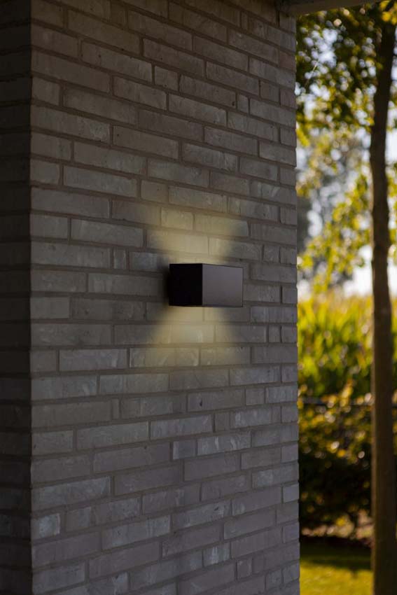 Wandlamp buiten - grijs - H8,9cm - LED - 1x9W - 3000K - IP44