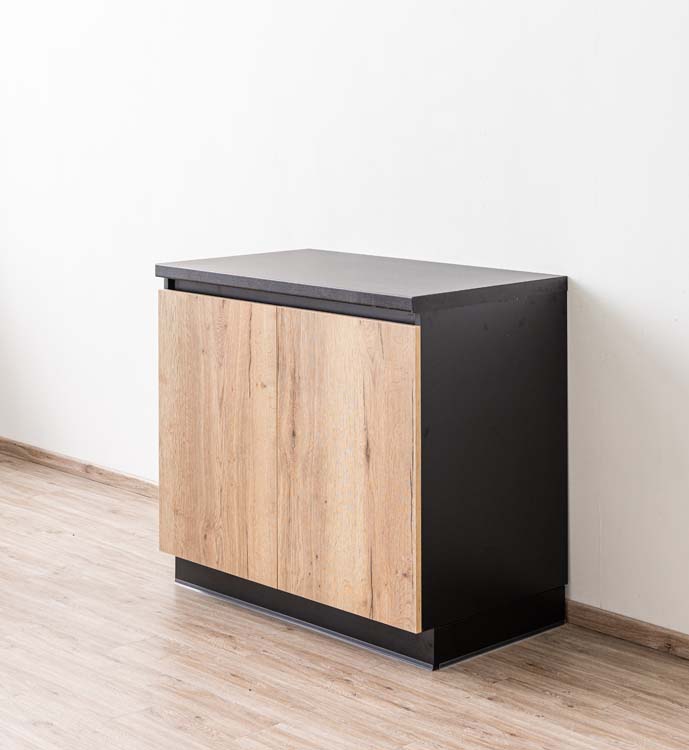 Armoire de cuisine Plenti meuble bas noir/aspect bois 100x78cm