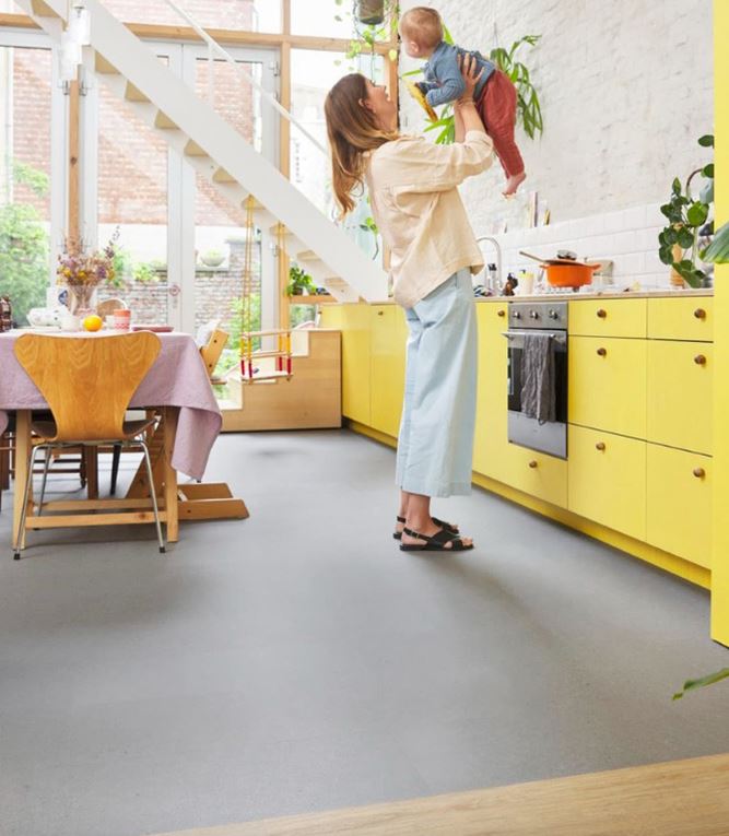 Pvc vloer vinyl klik rigid tegel grijs nice 3.8 mm