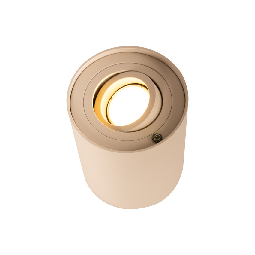 Lucide Tube - Lampe de table - Ø9,6cm - LED 3 StepDim - GU10 (MR16) - 1x5W - 2700K - Taupe