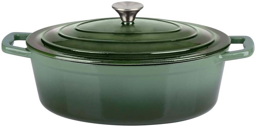 Poêle à frire avec coucercle vert Ø33cm