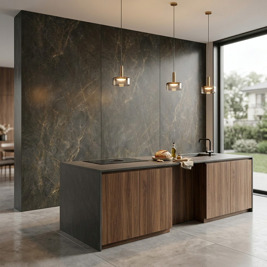 Panneau mural Signature St. Laurent SPC sans soudure aspect marbre 120x280x0,4cm