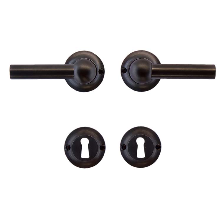 Poignée porte pienza nouveau L+L carbon noir rosace barbe