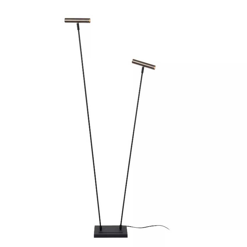 Lucide Vibes Duarte - Staande lamp - 2xG9 - Grijs ijzer