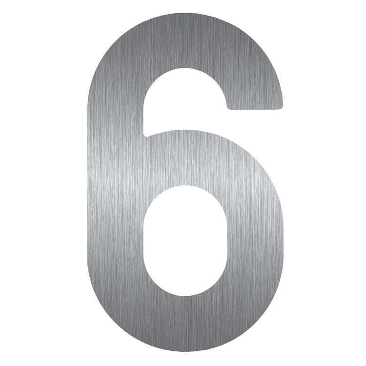 Numéro de maison plat 6 inox plus