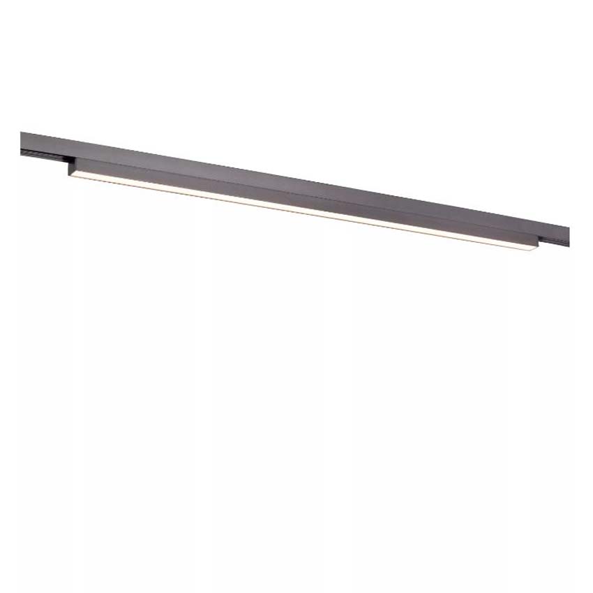 Lucide Premium Linial Glyxx Railspot - Système de rails monophasé / Éclairage rail intelligent - 48V - 1xLED Dimmable - Mat Noir Chrome