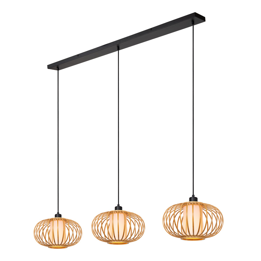 Lucide Essential Thuline - Hanglamp - 3xE27 - Lichte houtlook