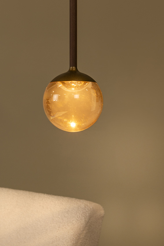 Lucide Premium Calina - Suspension - Ø9,9cm - LED Dimmable - CCT - 1x7W - 2200K/3300K - Avec module LED remplaçable - Café