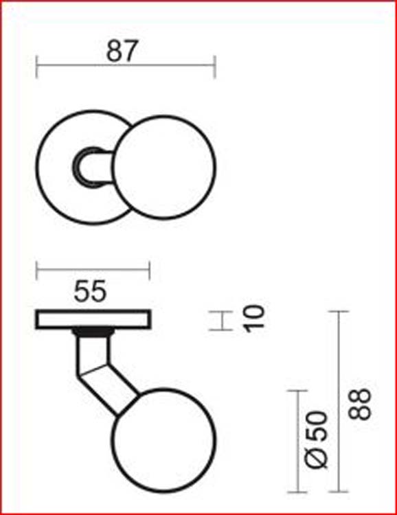 Bouton pro BS50 sur rosace noir structure uv