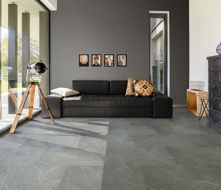 Vinyl vloer Miami tegel 4mm grijs 61x30,5cm