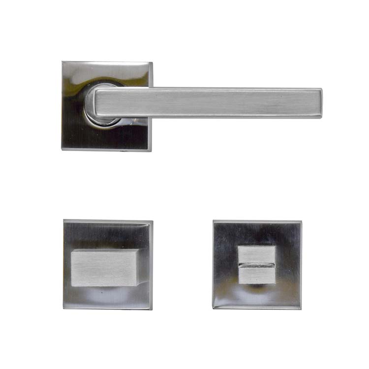 Deurkruk erice inox look met WC-slot