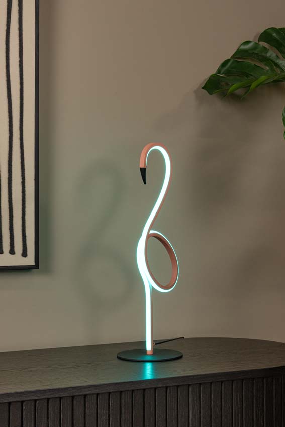 Lucide FLAMINGO - Tafellamp - LED Dimb. - RGB - Roze
