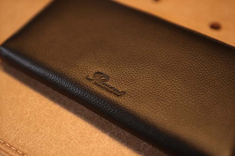 Portemonnee Flamant leder zwart 10x20 cm