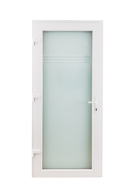 Porte extérieure pvc blanche/blanche mat 3 lignes claires G SUR MESURE Porte extérieure pvc blanche/blanche mat 3 lignes claires G SUR MESURE