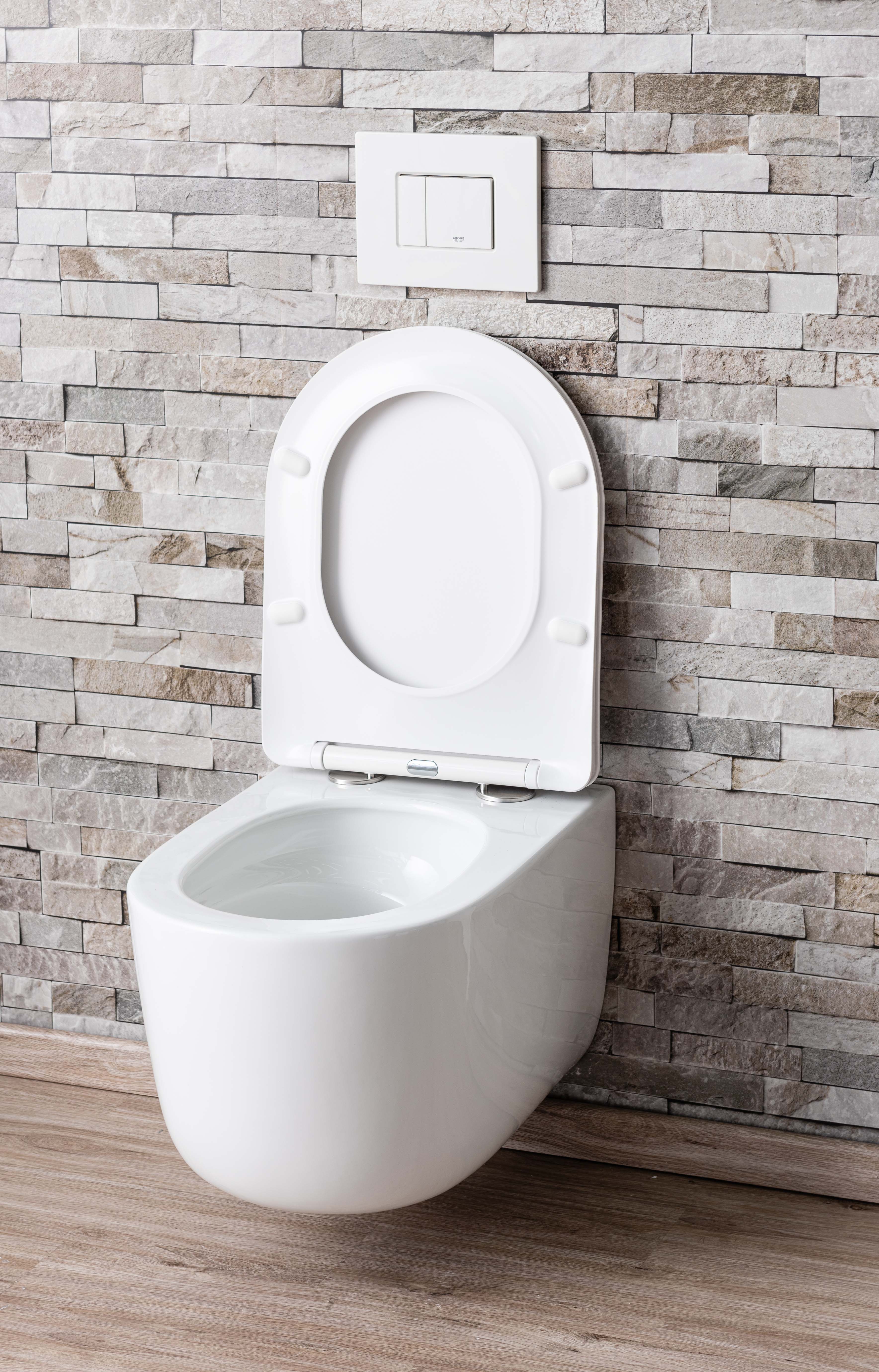 Toilette suspendue Gomez sans rebord flush tornade blanc avec siège de wc
