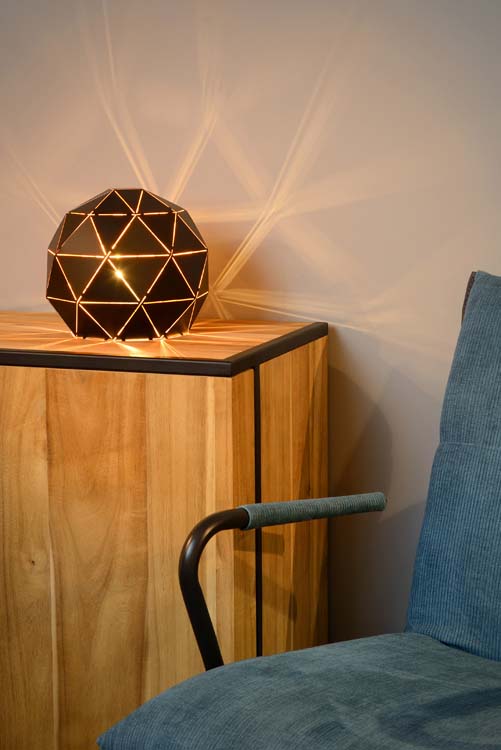 Lucide OTONA - Lampe de table - Ø 25 cm - E27 - Noir